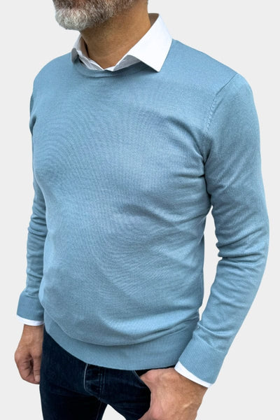 banzola-collection PULL COL ROND BLU - EXCELSIOR R35