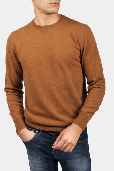 PULL COL ROND 100% CACHEMIRE EN CAMEL - Exclusive - banzola-collection